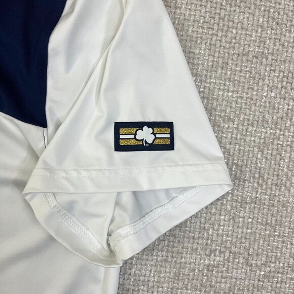 Notre Dame Fighting Irish Polo Shirt Men's XL Under Armour White Golf NCAA - Picture 7 of 8
